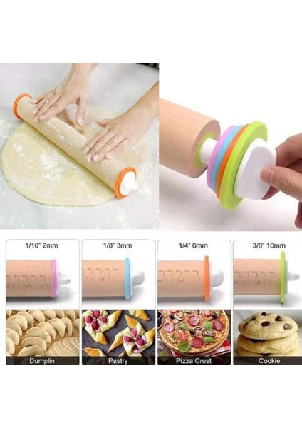 Çıkarılabilir Halkalar Hamur Silindiri Pişirme Pizza ve Kurabiyeler Için Ayarlanabilir Ahşap Oklava Ev Mutfak Pişirme Aracı (Yurt Dışından) indirimleri