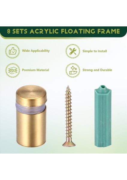 8 Set Standoff Vidaları Reklam Tırnak Çivi Soğutma Duvar Montaj Donanımı Akrilik Resim Çerçevesi (12 x 20MM) (Yurt Dışından) fırsatları