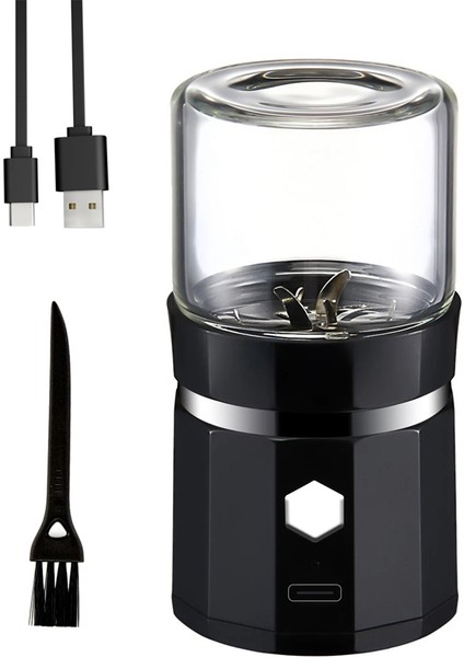 Çay Biberiye Için Temizleme Fırçası ile Mini Elektrikli Öğütücü Taşınabilir Vanilya Öğütücü USB Şarj Edilebilir Fabrikası (Yurt Dışından)