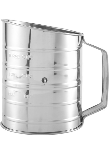 3 Su Bardağı Paslanmaz Çelik Un Elek - Ince Örgü Rotary El Krank Unu Elek Pişirme Kekleri Için Ajitatör Tel Halkalı (Yurt Dışından)