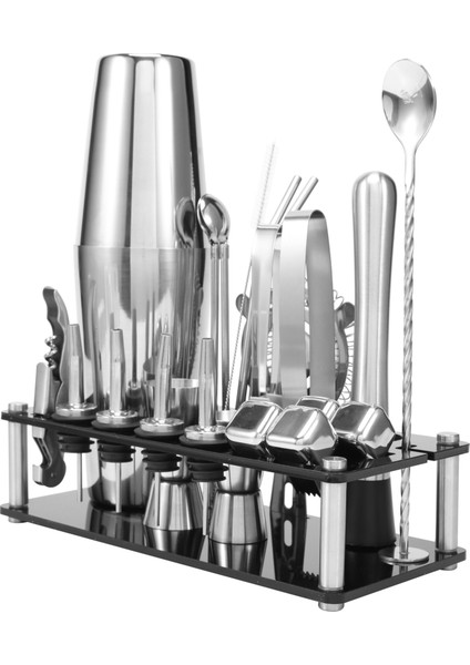 Kokteyl Shaker Seti Akrilik Stand ve Kokteyl Tarifleri ile Boston Paslanmaz Çelik Barmen Kiti Kitapçık (Yurt Dışından) fiyatları