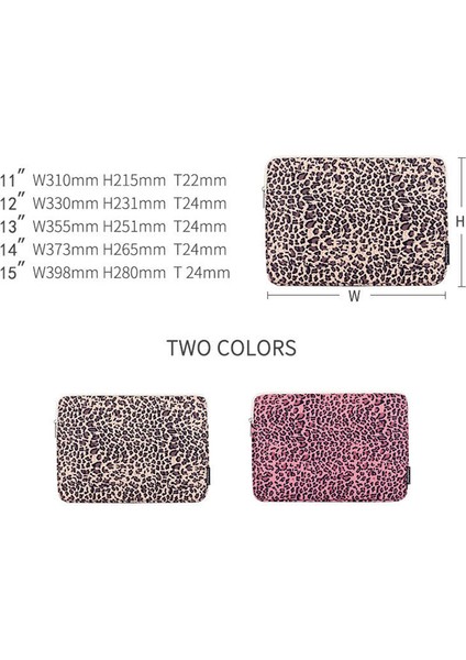 Canvasartısan H31-01 Leopar Desenli Dizüstü Bilgisayar Kılıfı Taşınabilir Taşıma Çantası - Pembe/11 Inç (Yurt Dışından) fırsatları