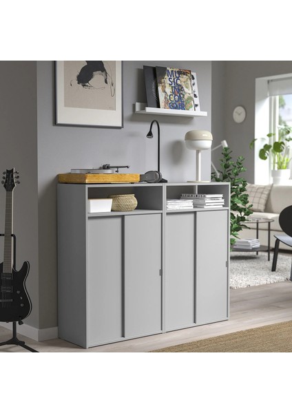 Spıksmed Sürgü Kapaklı Dolap Gri 119 x 32 x 97 cm fırsatları