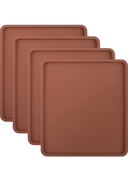 4pcs Kenarlı Silikon Kurumsal Paspaslar - Silikon Levhalar Uyumlu Yapışmaz Silikon Tepsisi Astar Yüksek Sıcaklık (Yurt Dışından)