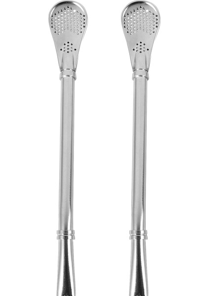 2 Adet Set - Paslanmaz Çelik Yerba Arkadaşı Çay Bombilla Kabak Içme Saman Filtrelenmiş (Yurt Dışından)