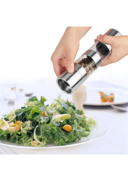 3 Adet Tuz ve Karabiber Öğütücü Seti Ayarlanabilir Seramik Rotorlu Paslanmaz Çelik Tuz Değirmeni 22CM ve 15CM (Yurt Dışından) modelleri