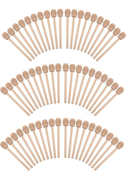 60 Pcs 6 Inç Taşınabilir Ahşap Jam Bal Kepçe Bal Çubuğu Bal Jam Kavanoz Pot Dispense (Stil 2) (Yurt Dışından)