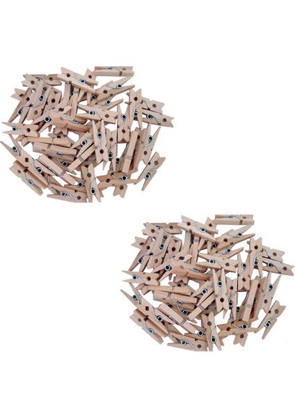 200 Adet 25MM Mini Ahşap Klip Doğal Zanaat Pim Hattı Fotoğraf Bebek (Yurt Dışından)