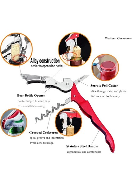 15 Paket Tirbuşon Ağır Hizmetçi Şarap Açıcı Folyo Kesici ve Şişe Açıcı ile Garsonlar Için Şarap Anahtarı Ev (Yurt Dışından) indirimleri