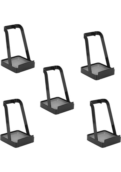 5x Tencere Kapağı Tutucu Mutfak Organizatör Rafı Kaşık Dinlenme Raf Tutucusu Paslanmaz Çelik Kapak Standı Mutfakta Mutfak Eşyaları Siyah (Yurt Dışından)