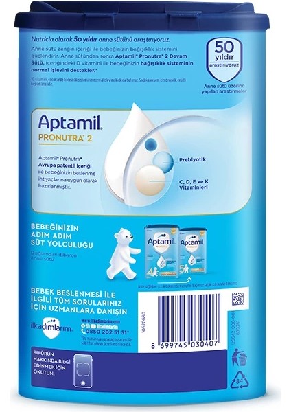Bfs Aptamil Devam Sütü Maması No2 6-9 Ay 800 gr fiyatları