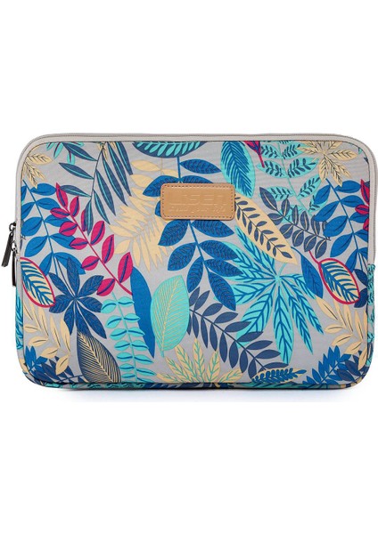 Lısen 14 Inç Renkli Yapraklı Dizüstü Bilgisayar Kılıfı Çantası, Boyut: 36,5 x 25,5 x 2 cm - Gri Arka Plan (Yurt Dışından) modelleri