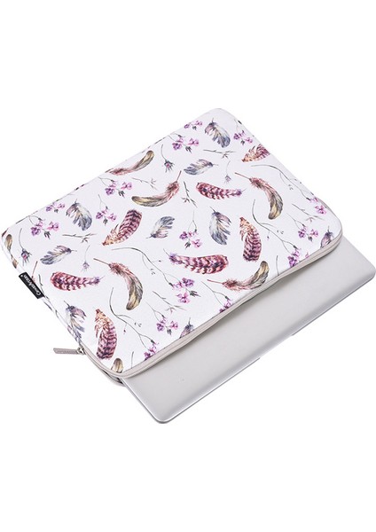 H9-T0121 Suluboya Tüy Desenli Ultra Ince Dizüstü Bilgisayar Taşıma Darbeye Dalı Dizüstü Bilgisayar Kılıfı ve Küçük Çanta - Beyaz/11 Inç Dizüstü (Yurt Dışından) modelleri