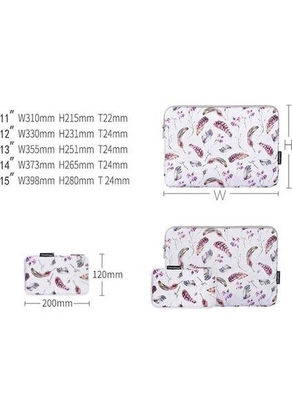 H9-T0121 Suluboya Tüy Desenli Ultra Ince Dizüstü Bilgisayar Taşıma Darbeye Dalı Dizüstü Bilgisayar Kılıfı ve Küçük Çanta - Beyaz/11 Inç Dizüstü (Yurt Dışından) indirimleri