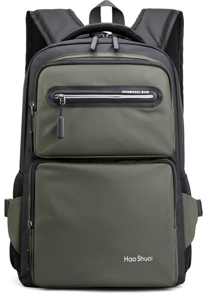 Haoshuaı 3408# Büyük Omuz Çantası Dizüstü Bilgisayar Sırt Çantası Seyahat Sırt Çantası Kamp Taşıma Çantası - Ordu Yeşili (Yurt Dışından)
