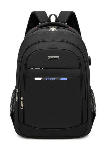 ZWX-6010 S Beden Oxford Kumaş Seyahat Sırt Çantası Çift Omuzlu USB Portlu Dizüstü Bilgisayar Çantası - Mavi (Yurt Dışından)