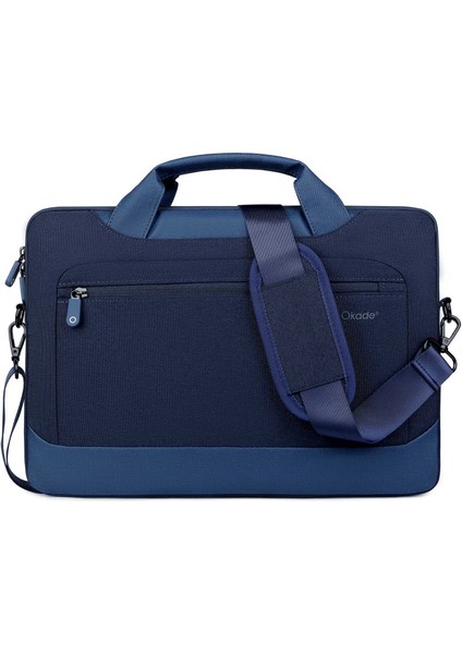 Okade T62 Su Geçirmez 13,3-14 Inç Dizüstü Bilgisayar Darbeye Dalı Hava Yastıklı Astar Koruyucu Çanta Dizüstü Bilgisayar Saklama Kesesi (Omuz Askılı) - Koyu Mavi (Yurt Dışından)