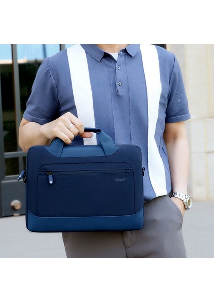 Okade T62 Su Geçirmez 13,3-14 Inç Dizüstü Bilgisayar Darbeye Dalı Hava Yastıklı Astar Koruyucu Çanta Dizüstü Bilgisayar Saklama Kesesi (Omuz Askılı) - Koyu Mavi (Yurt Dışından) indirimleri