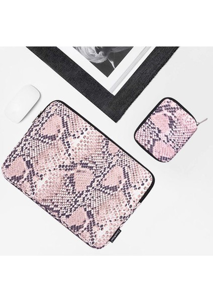 Canvasartısan H38-T0123 Yılan Desenli Polyester Dizüstü Bilgisayar Çantası Koruyucu Kılıf ve Küçük Çanta - Pembe/12 Inç Dizüstü Bilgisayarlar Için (Yurt Dışından) fırsatları