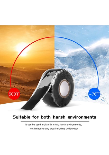 2 Paket Kendini Sızdırmazlık Silikon Bant 1 Inç 10 Feet Su Geçirmez Hortum Onarım Sızıntısı Sızdırmazlık Kauçuk Bant (Yurt Dışından) fırsatları