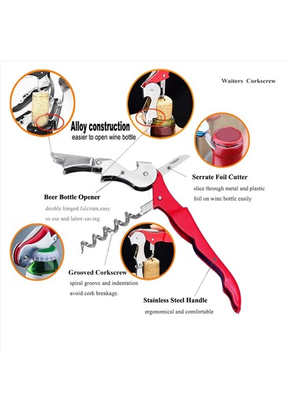 10 Paket Tirbuşon Ağır Hizmet Tipi Şarap Açıcı Folyo Kesici ve Şişe Açıcı ile Garsonlar Için Şarap Anahtarı Ev (Yurt Dışından) modelleri