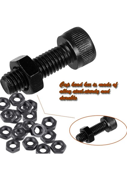 600 Pc Somun Cıvataları Set Hex Cıvatalar Somun ve Yıkayıcı Çiftlik Vidaları Cıvatalar M3 Alet Kiti Plastik Kutu (Siyah) (Yurt Dışından) modelleri