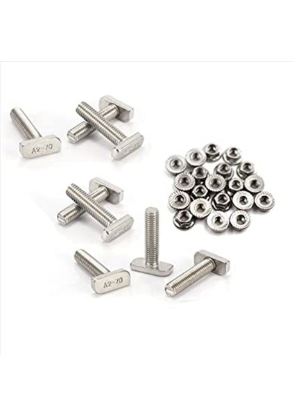 24PCS T Yuva Cıvatası Değiştirme M10 x 25 Vidalar A2-70 Raylı Track Vidaları 24 Flanş Somunlu Parça Somunları (Yurt Dışından) fiyatları