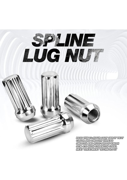 M14X1 5 Tekerlek Pabuç Fındık 24 Parça 14MMX1 5 7 Spline Sürücü Awl Acorn Koni Lug Nuts 2 Inç Uzunluğunda 2 Soket Anahtarı (Yurt Dışından) modelleri