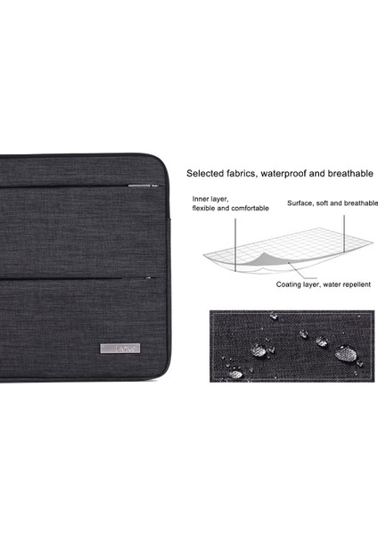 Canvasartısan L2-08 13 Inç Dizüstü Bilgisayar Taşıma Çantası Darbeye Dalı Su Geçirmez Dizüstü Bilgisayar Fermuarlı Kılıf Çantası (Sapsız) - Gri (Yurt Dışından) modelleri