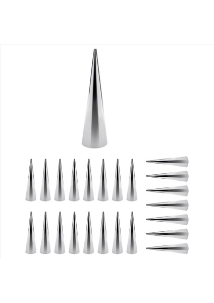 24PCS Paslanmaz Çelik Hamur Işi Krem Korna Kalıplar Konik Tüp Konik Rulo Boynuz Kalıp Mutfak Pişirme Aleti (Yurt Dışından) fırsatları