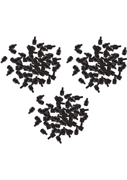 300X Anakart Naylon Hex Standoft Dişli Ara M3 Iplik 6+6mm Siyah (Yurt Dışından)