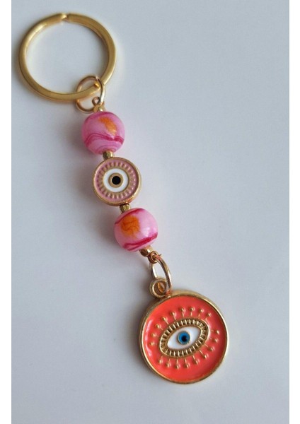 Hediyelik Pembe Boncuklu Anahtarlık 10 cm modelleri