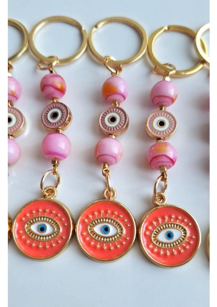 Hediyelik Pembe Boncuklu Anahtarlık 10 cm fırsatları