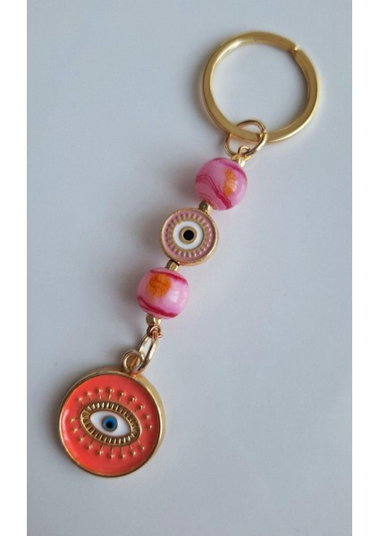 Hediyelik Pembe Boncuklu Anahtarlık 10 cm indirimleri