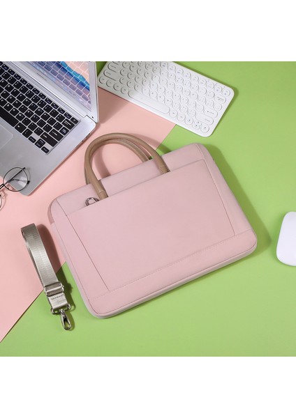 14-14,6 Inç Dizüstü Bilgisayar Çantası Oxford Kumaş Dizüstü Bilgisayar Omuz Çantası Yumuşak Astarlı - Pembe (Yurt Dışından)
