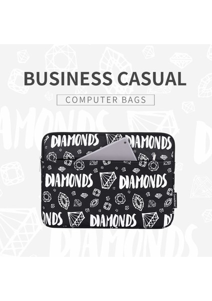 Canvasartısan H15-11 15 Inç Dizüstü Bilgisayar Kılıfı Elmas Desenli Polyester Dizüstü Bilgisayar Saklama Çantası Taşıma Çantası (Yurt Dışından) indirimleri
