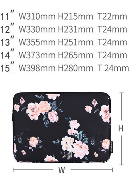 Canvasartısan H42-01 Çiçek Baskılı Ultra Ince Koruyucu Dizüstü Bilgisayar Kılıfı - Siyah/12 Inç Dizüstü Bilgisayarlar Için (Yurt Dışından) modelleri