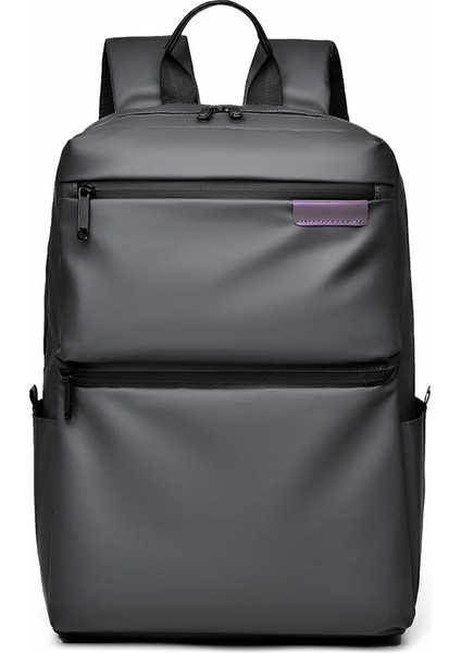 1201 20-35L Büyük Kapasiteli Basit Iş Sırt Çantası Hafif Şık Seyahat Dizüstü Bilgisayar Çift Omuz Çantası - Gri (Yurt Dışından)