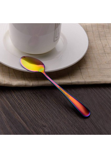 Gökkuşağı Renk Çay Kaşığı Kahve Kaşığı Mini Pasta Kaşık Paslanmaz Çelik 12 Adet (Kahve Kepçeleri) (Yurt Dışından) modelleri