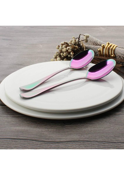 Gökkuşağı Renk Çay Kaşığı Kahve Kaşığı Mini Pasta Kaşık Paslanmaz Çelik 12 Adet (Kahve Kepçeleri) (Yurt Dışından) fırsatları