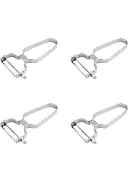 4x 2 Üstelik 1 Meyve ve Sebze Dilimleyici Planer Patates Havuç Öğütücü U Şeketli Sap Soyucu Gümüş 430 Paslanmaz Çelik (Yurt Dışından)