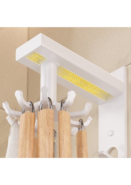 Mutfak Eşyaları Tutucu Pratik Döner Alet Kancası Tutucu Duvara Monte Edilmiş Pişirme Gereçleri Rafı Döndürülebilir Ağır Hizmet Kancaları B (Yurt Dışından) fiyatları