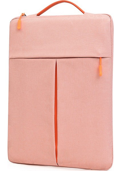 11-12 Inç Dizüstü Bilgisayar Çantası Dikey Suya Dalı Naylon Koruyucu Kılıf Fermuarlı Cepli 31 x 21 x 3 cm - Pembe (Yurt Dışından)