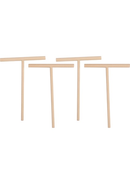 4x Pratik T Şekil Krep Üreticisi Gözleme Hamuru Ahşap Yayıcı Çubuk Ev Mutfak Alet Kiti Dıy Kullanım (Yurt Dışından)