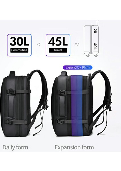 Weıxıer B703 Erkekler Için Genişletilebilir Sırt Çantası Su Geçirmez Seyahat Dizüstü Bilgisayar Çantası Açık Hava Iş Günlük Sırt Çantası - Gri (Yurt Dışından) fiyatları