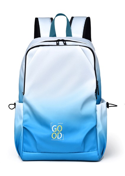 YS3588 Degrade Renkli Su Geçirmez Naylon Omuz Çantası Seyahat 15,6 Inç Dizüstü Bilgisayar Sırt Çantası - Gök Mavisi (Yurt Dışından)