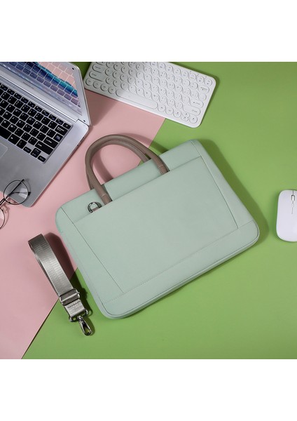 14-14,6 Inç Dizüstü Bilgisayar Çantası Oxford Kumaş Dizüstü Bilgisayar Omuz Çantası Yumuşak Astarlı - Yeşil (Yurt Dışından)