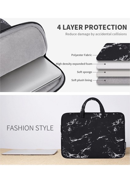 Canvasartısan H32-B01 14 Inçlik Dizüstü Bilgisayar Çantası Mermer Desenli Darbeye Dalı Dizüstü Bilgisayar Çantası - Siyah (Yurt Dışından) indirimleri