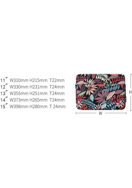 Canvasartısan H30-11 Yaprak Baskılı Çizilmeye Dalı Dizüstü Bilgisayar Kılıfı Polyester Fermuarlı Dizüstü Bilgisayar Çantası - Mavi/15 Inç Dizüstü Bilgisayarlar Için (Yurt Dışından) indirimleri