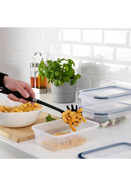 365+ Plastik Saklama Kabı Seti Şeffaf 1 Lt Dikdörtgen 3 Parça